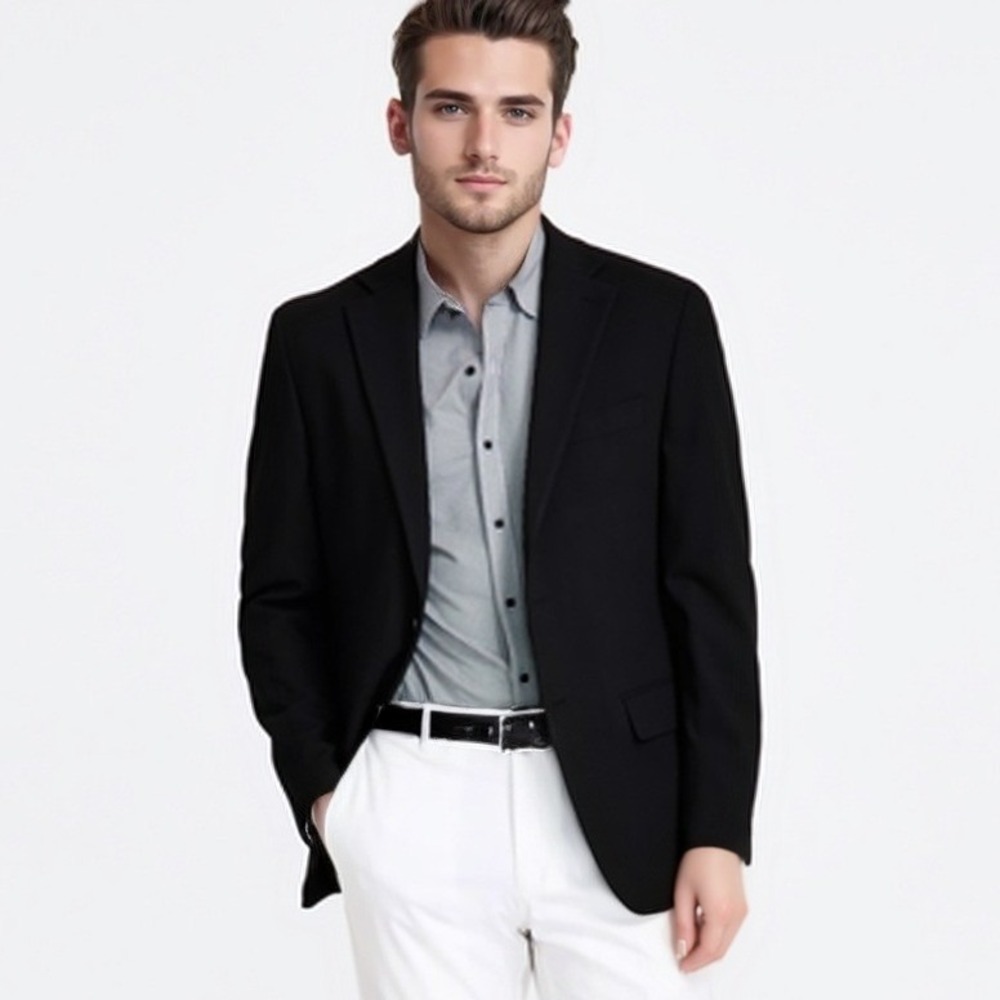 Michael Kors Mens Sport Coat Black 40R Business Casual Quiet Luxury Polished NWT